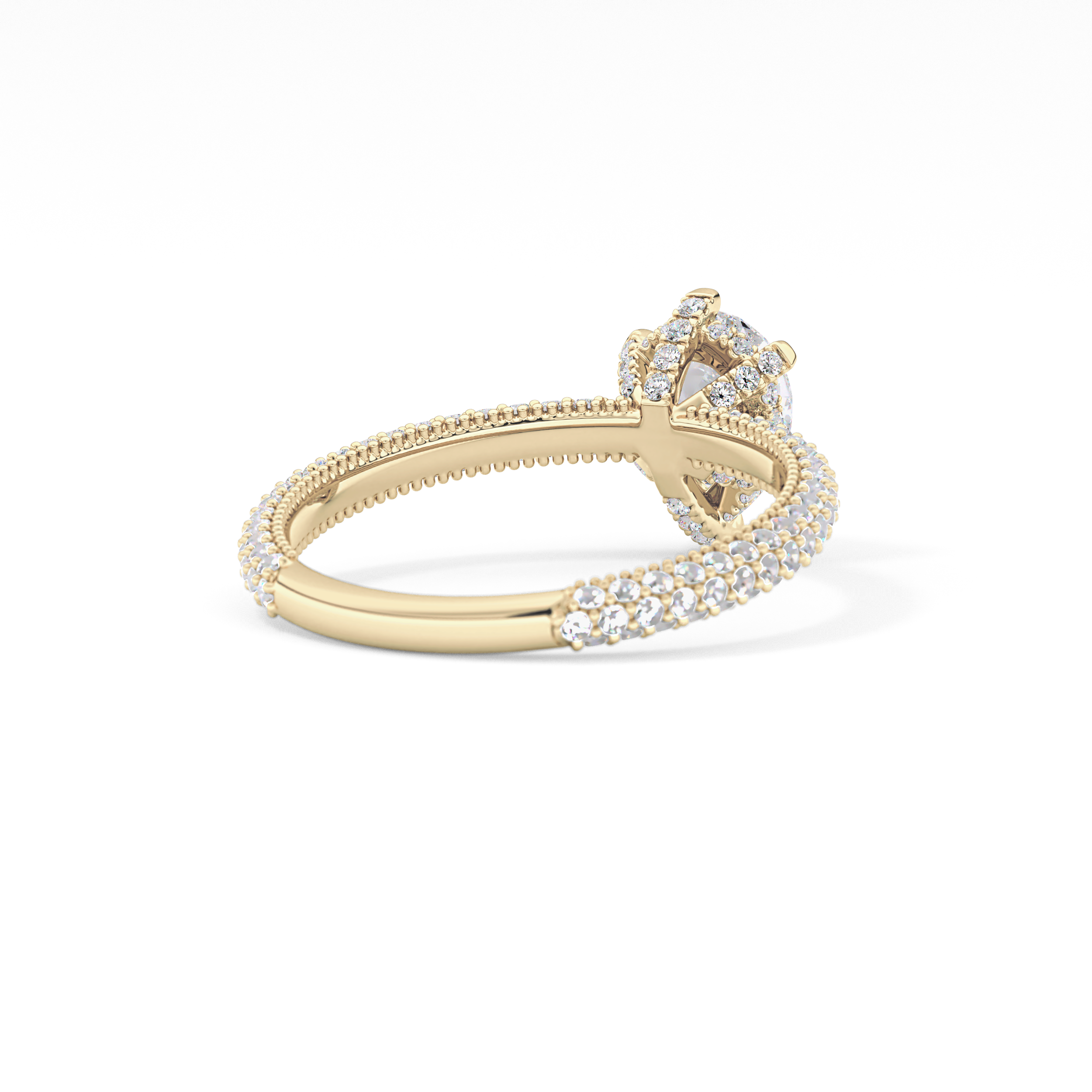 Pear Carat Hidden Halo & Pave Lab Grown Diamond Engagement Ring