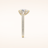 0.81 CT Pear Shaped Hidden Halo & Pave Moissanite Engagement Ring