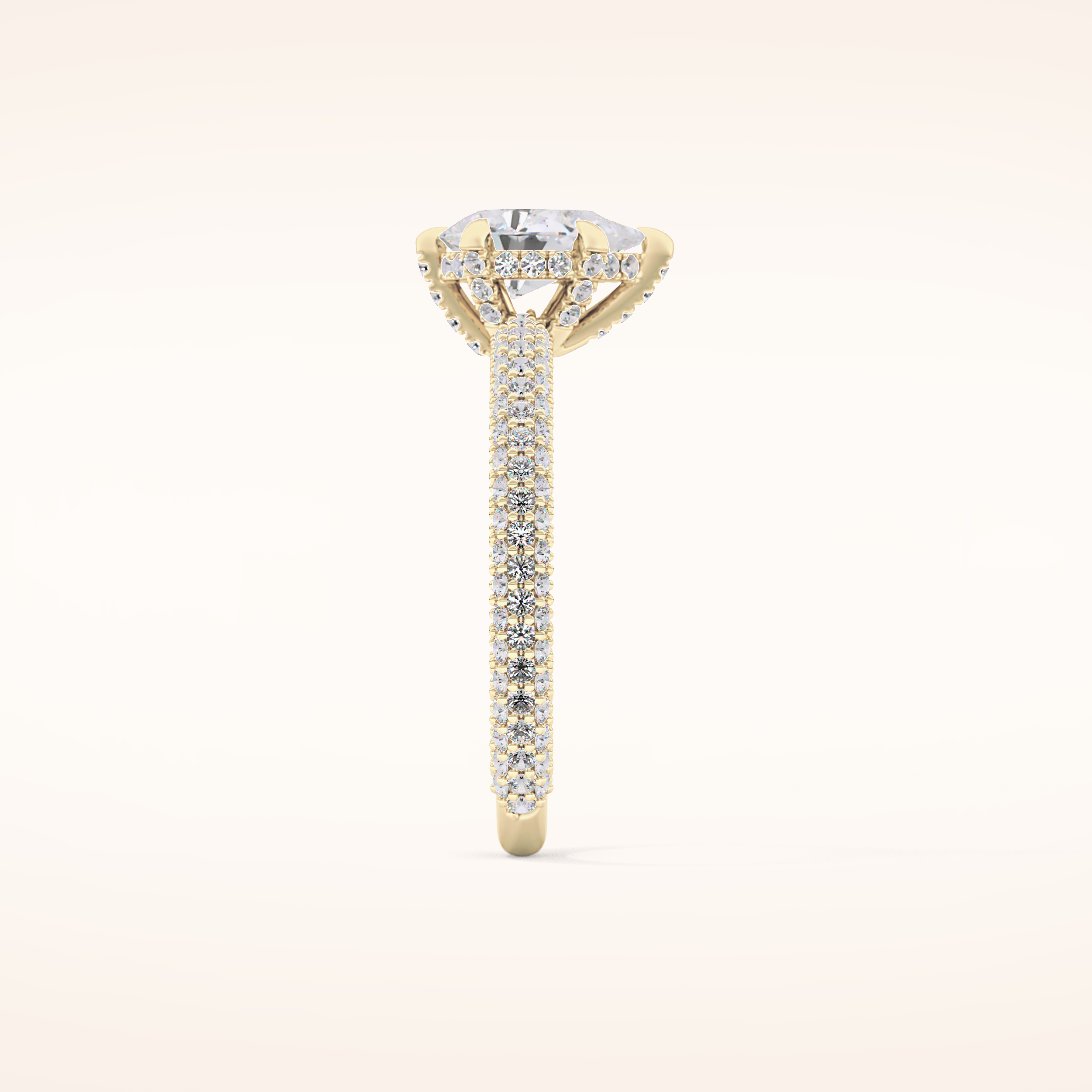 0.81 CT Pear Shaped Hidden Halo & Pave Moissanite Engagement Ring
