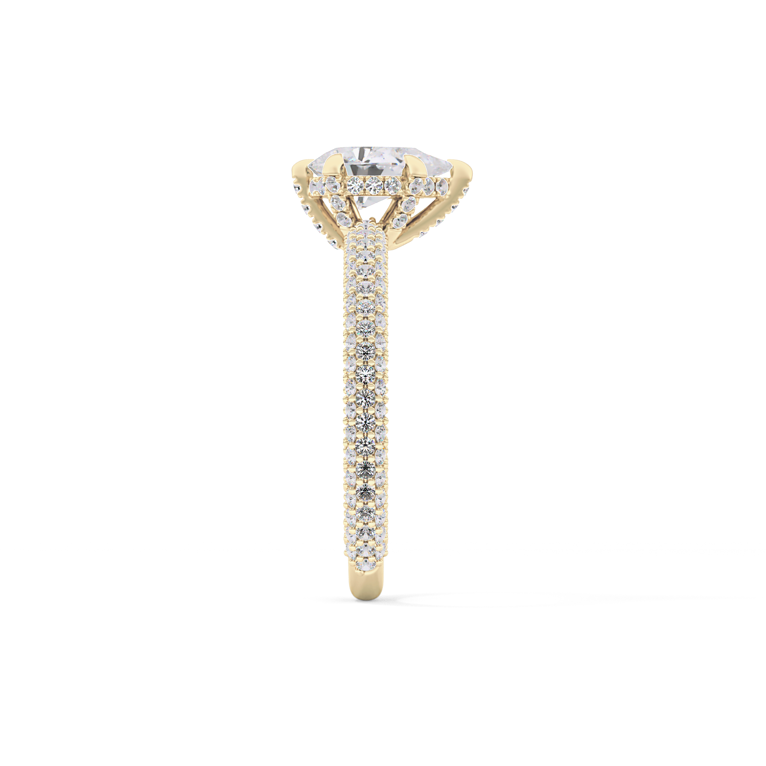 Pear Carat Hidden Halo & Pave Lab Grown Diamond Engagement Ring