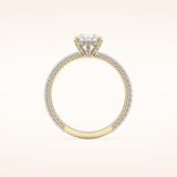 0.81 CT Pear Shaped Hidden Halo & Pave Moissanite Engagement Ring