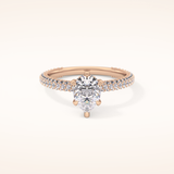 0.81 CT Pear Shaped Hidden Halo & Pave Moissanite Engagement Ring