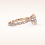 0.81 CT Pear Shaped Hidden Halo & Pave Moissanite Engagement Ring