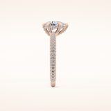 0.81 CT Pear Shaped Hidden Halo & Pave Moissanite Engagement Ring