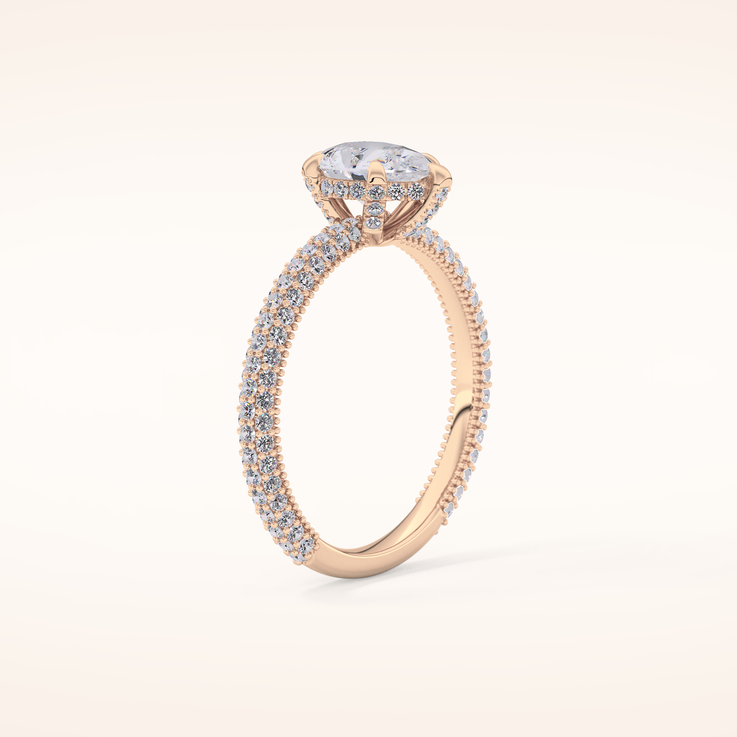 0.81 CT Pear Shaped Hidden Halo & Pave Moissanite Engagement Ring