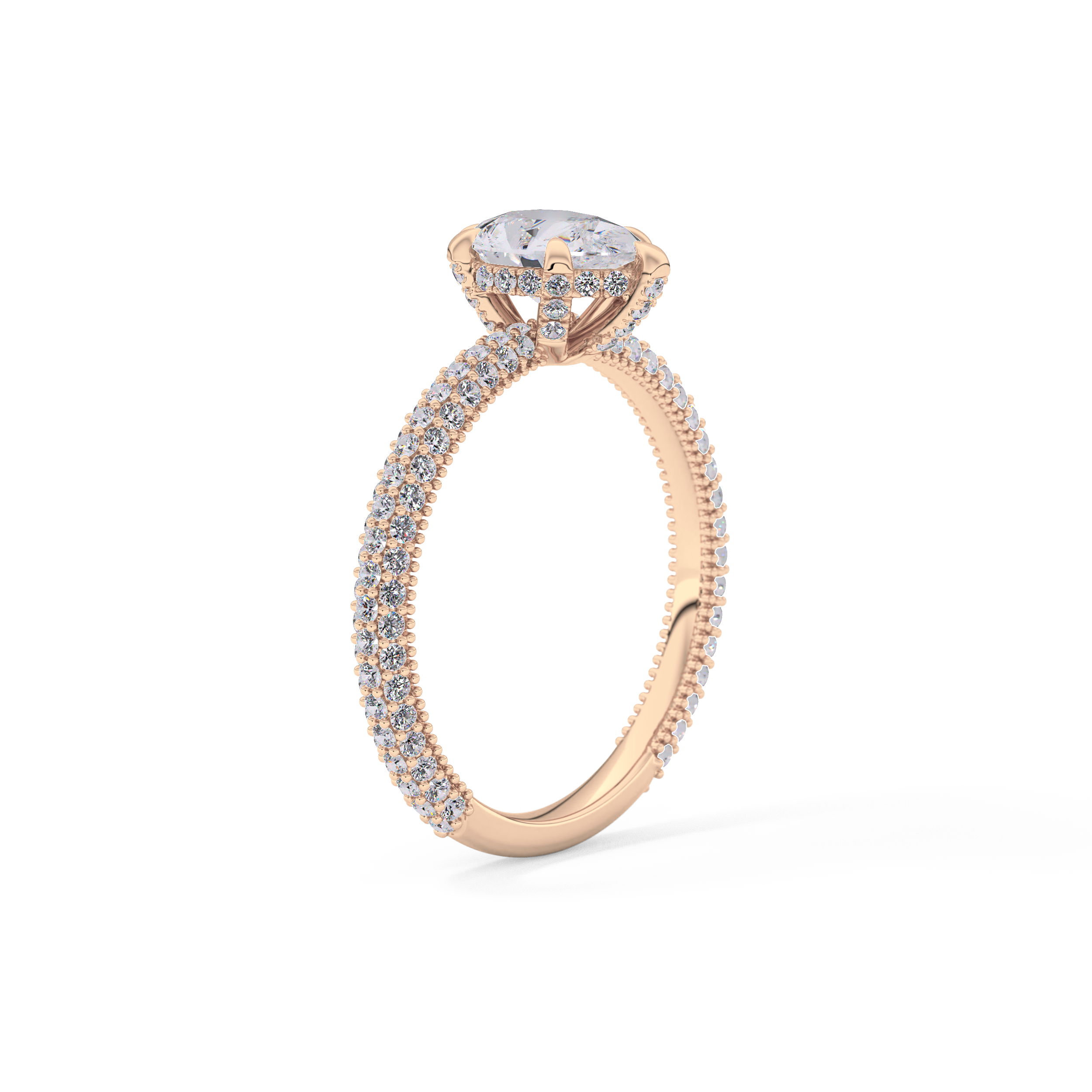 Pear Carat Hidden Halo & Pave Lab Grown Diamond Engagement Ring