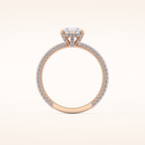 0.81 CT Pear Shaped Hidden Halo & Pave Moissanite Engagement Ring