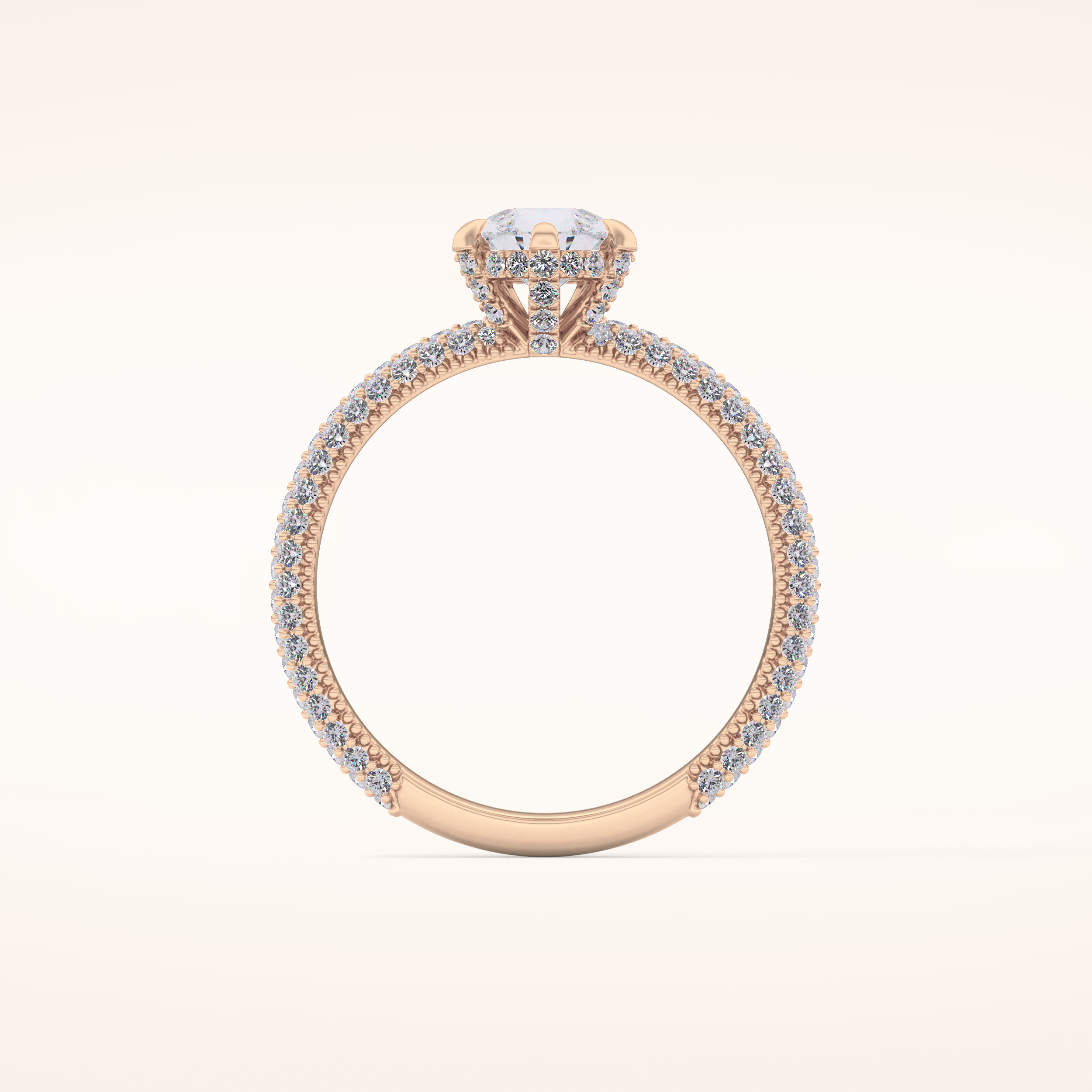 0.81 CT Pear Shaped Hidden Halo & Pave Moissanite Engagement Ring
