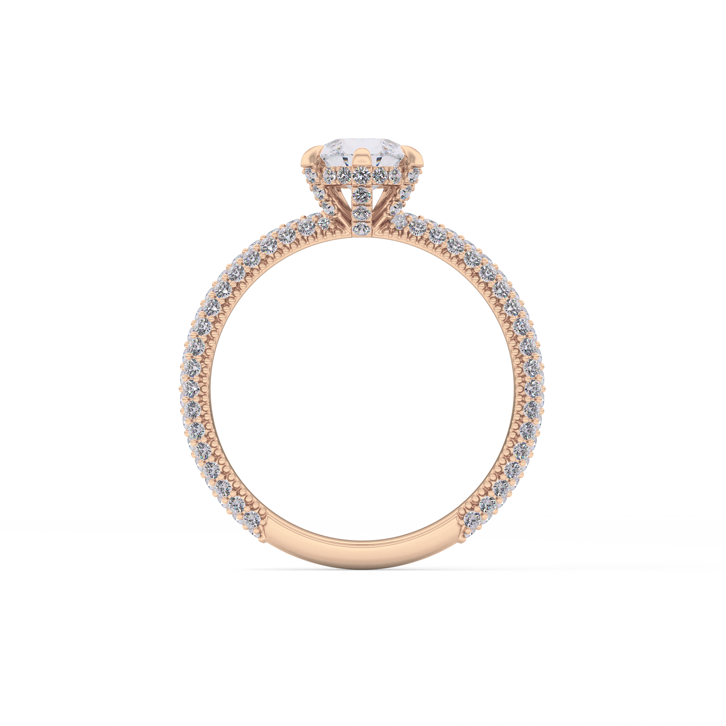 Pear Carat Hidden Halo & Pave Lab Grown Diamond Engagement Ring