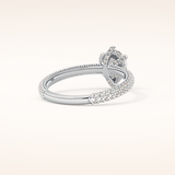 0.81 CT Pear Shaped Hidden Halo & Pave Moissanite Engagement Ring