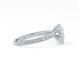 Pear Carat Hidden Halo & Pave Lab Grown Diamond Engagement Ring