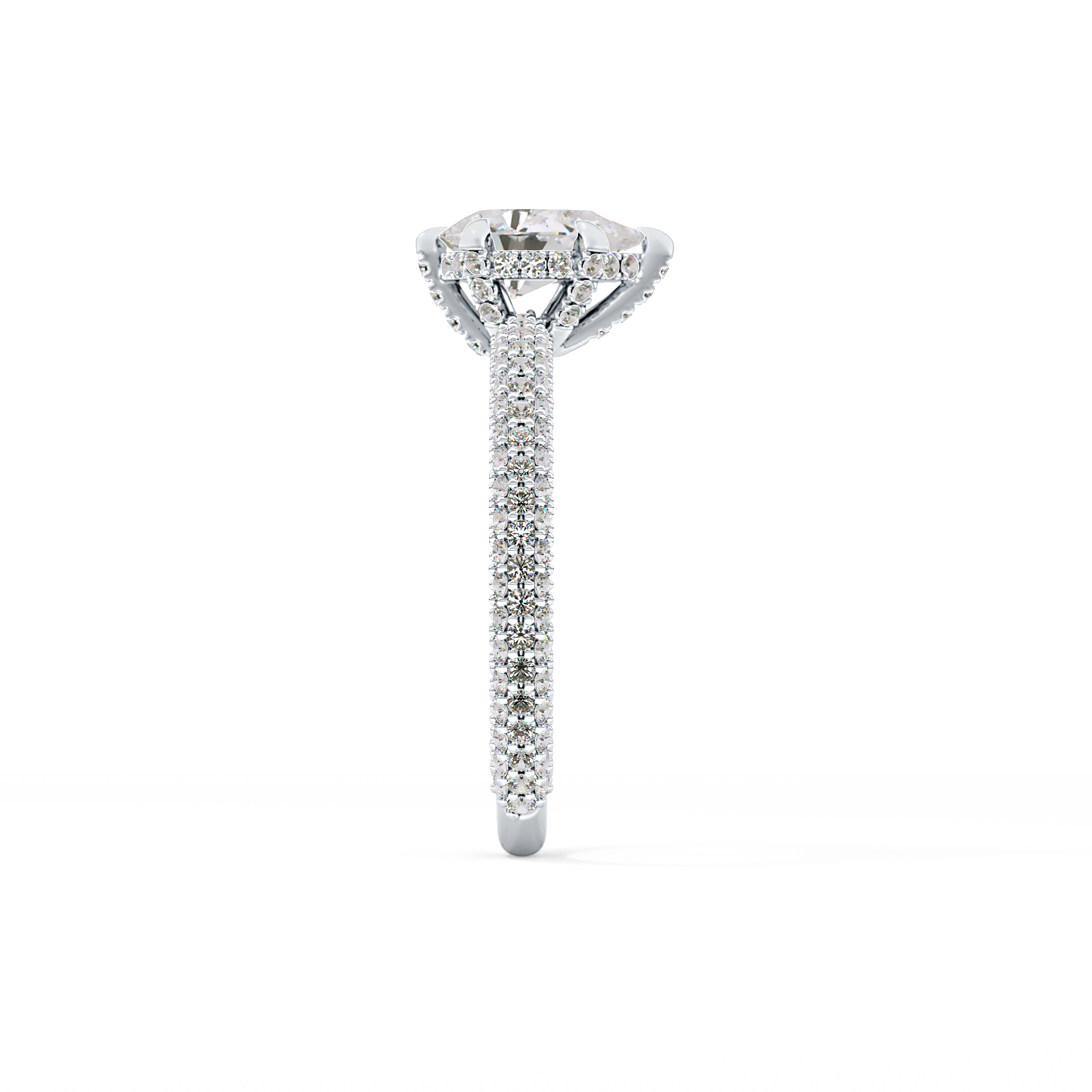 Pear Carat Hidden Halo & Pave Lab Grown Diamond Engagement Ring