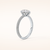0.81 CT Pear Shaped Hidden Halo & Pave Moissanite Engagement Ring