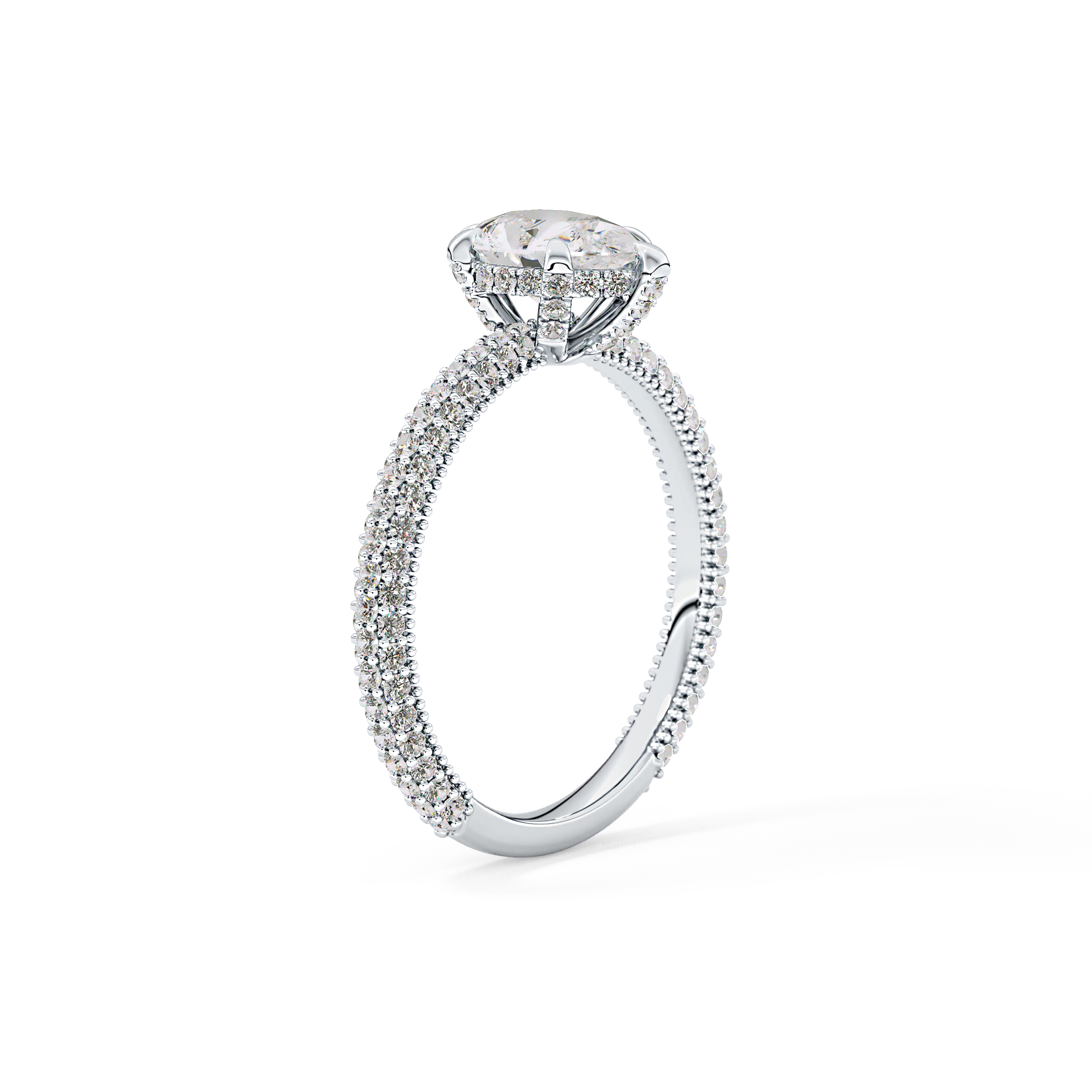 Pear Carat Hidden Halo & Pave Lab Grown Diamond Engagement Ring