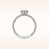 0.81 CT Pear Shaped Hidden Halo & Pave Moissanite Engagement Ring