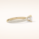0.78 CT Princess Shaped Hidden Halo & Pave Moissanite Engagement Ring
