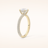 0.78 CT Princess Shaped Hidden Halo & Pave Moissanite Engagement Ring