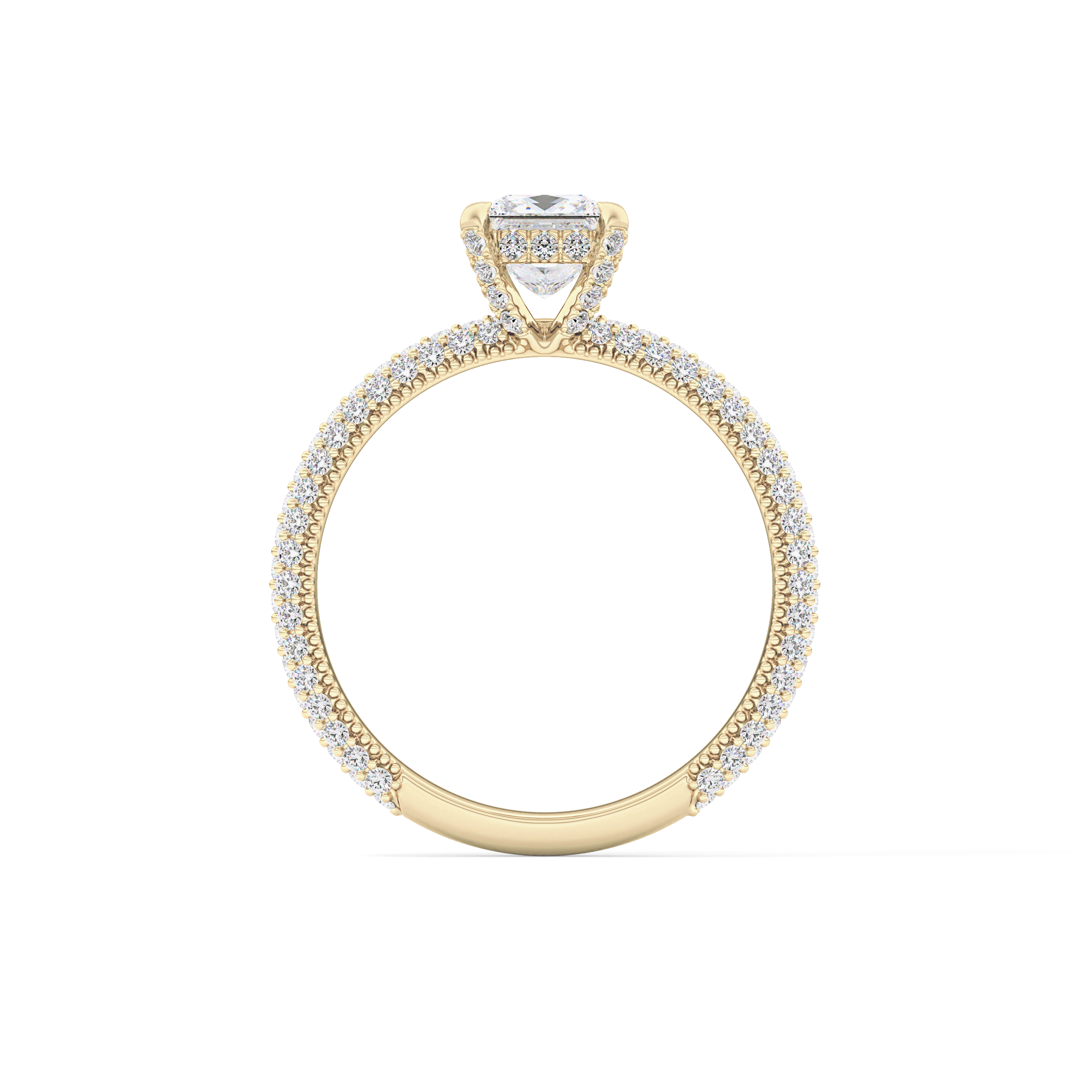 Princess Hidden Halo & Pave Lab Grown Diamond Engagement Ring