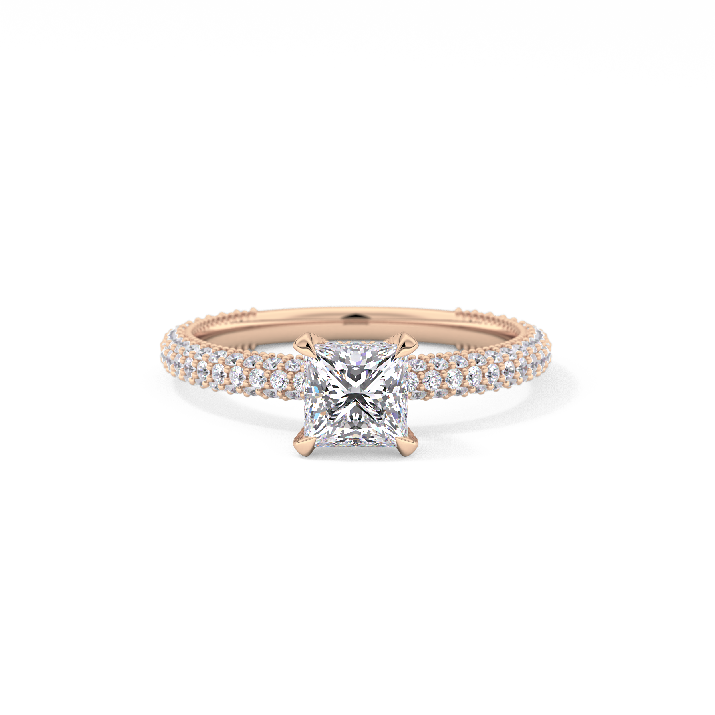 Princess Hidden Halo & Pave Lab Grown Diamond Engagement Ring