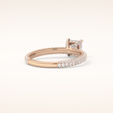 0.78 CT Princess Shaped Hidden Halo & Pave Moissanite Engagement Ring