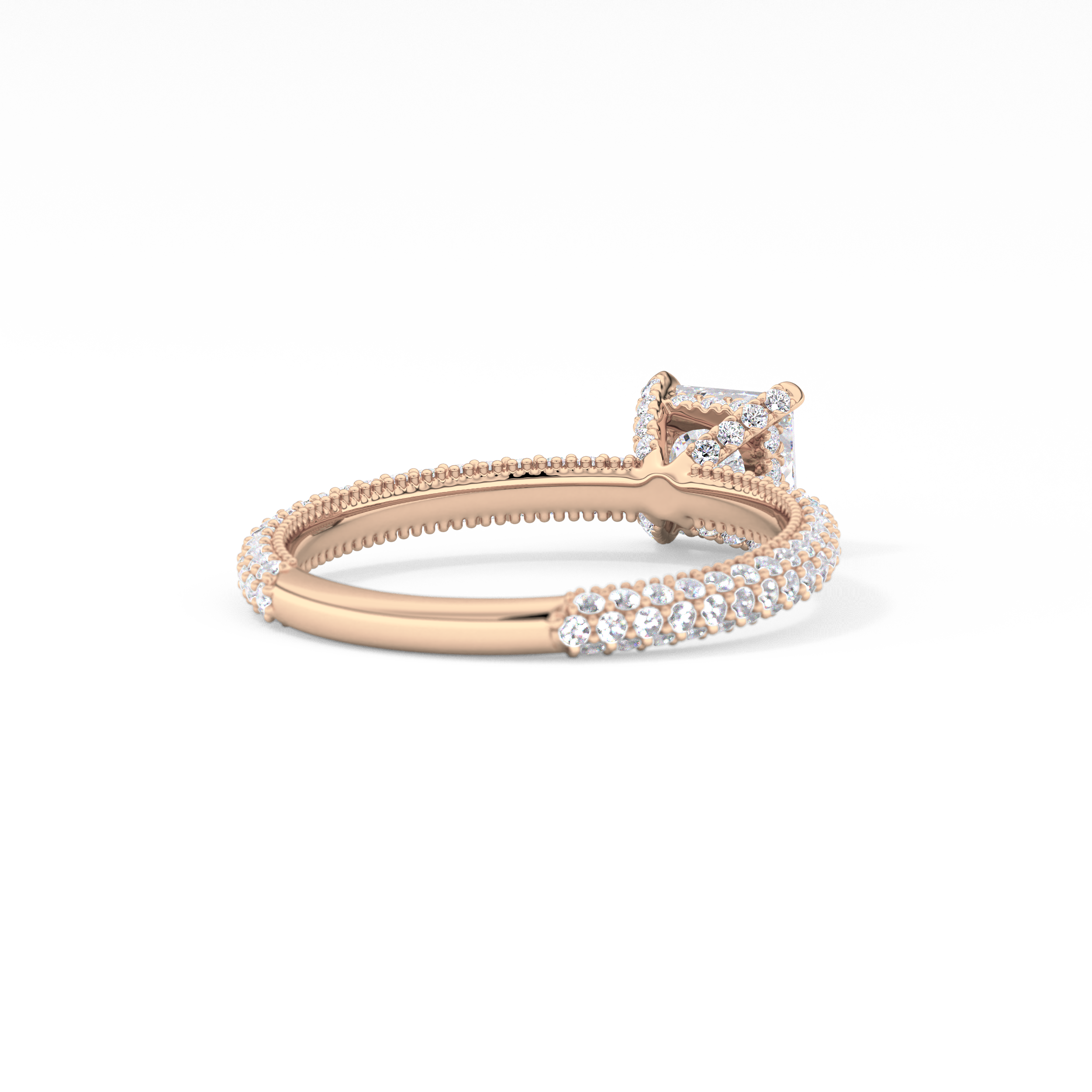 Princess Hidden Halo & Pave Lab Grown Diamond Engagement Ring