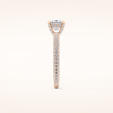 0.78 CT Princess Shaped Hidden Halo & Pave Moissanite Engagement Ring