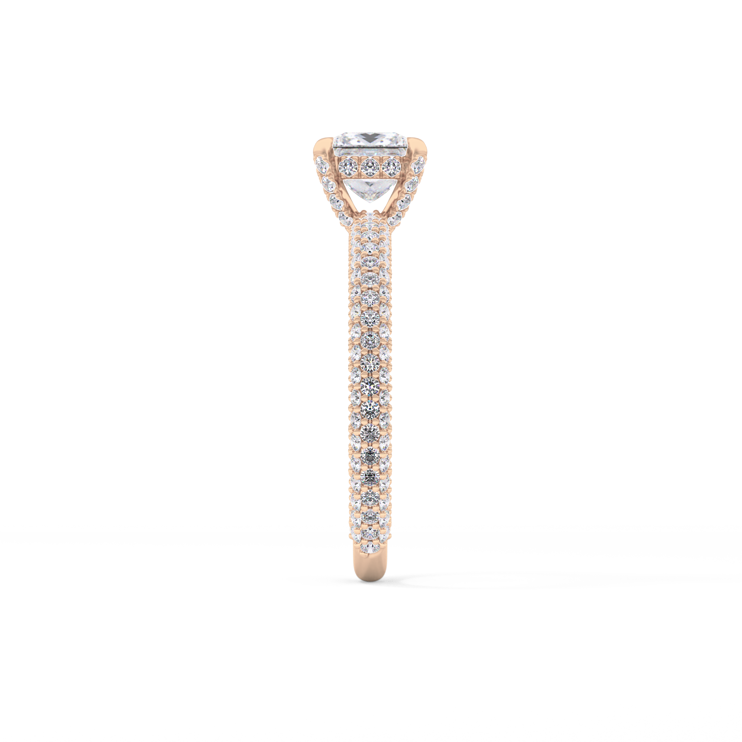 Princess Hidden Halo & Pave Lab Grown Diamond Engagement Ring