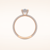 0.78 CT Princess Shaped Hidden Halo & Pave Moissanite Engagement Ring