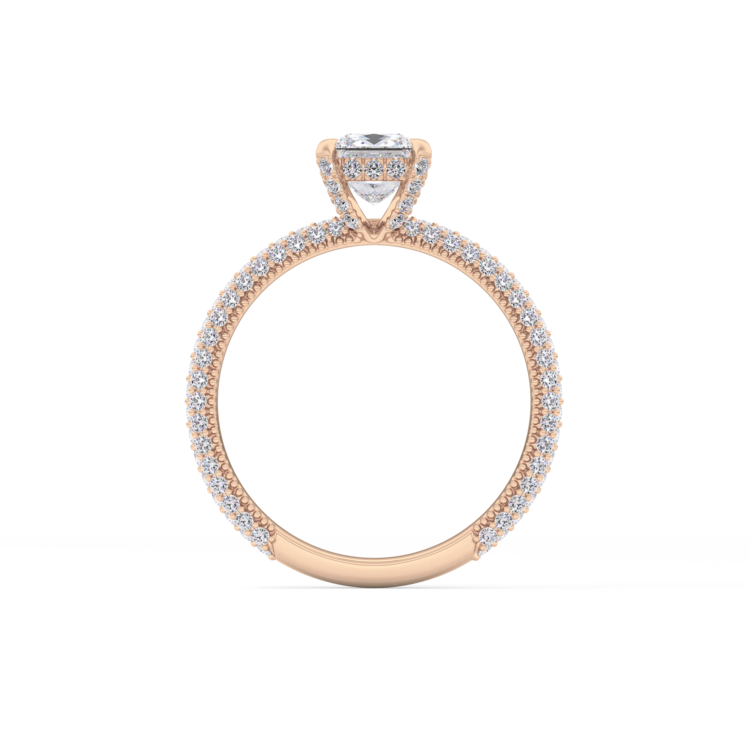 Princess Hidden Halo & Pave Lab Grown Diamond Engagement Ring