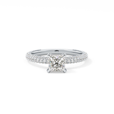 Princess Hidden Halo & Pave Lab Grown Diamond Engagement Ring
