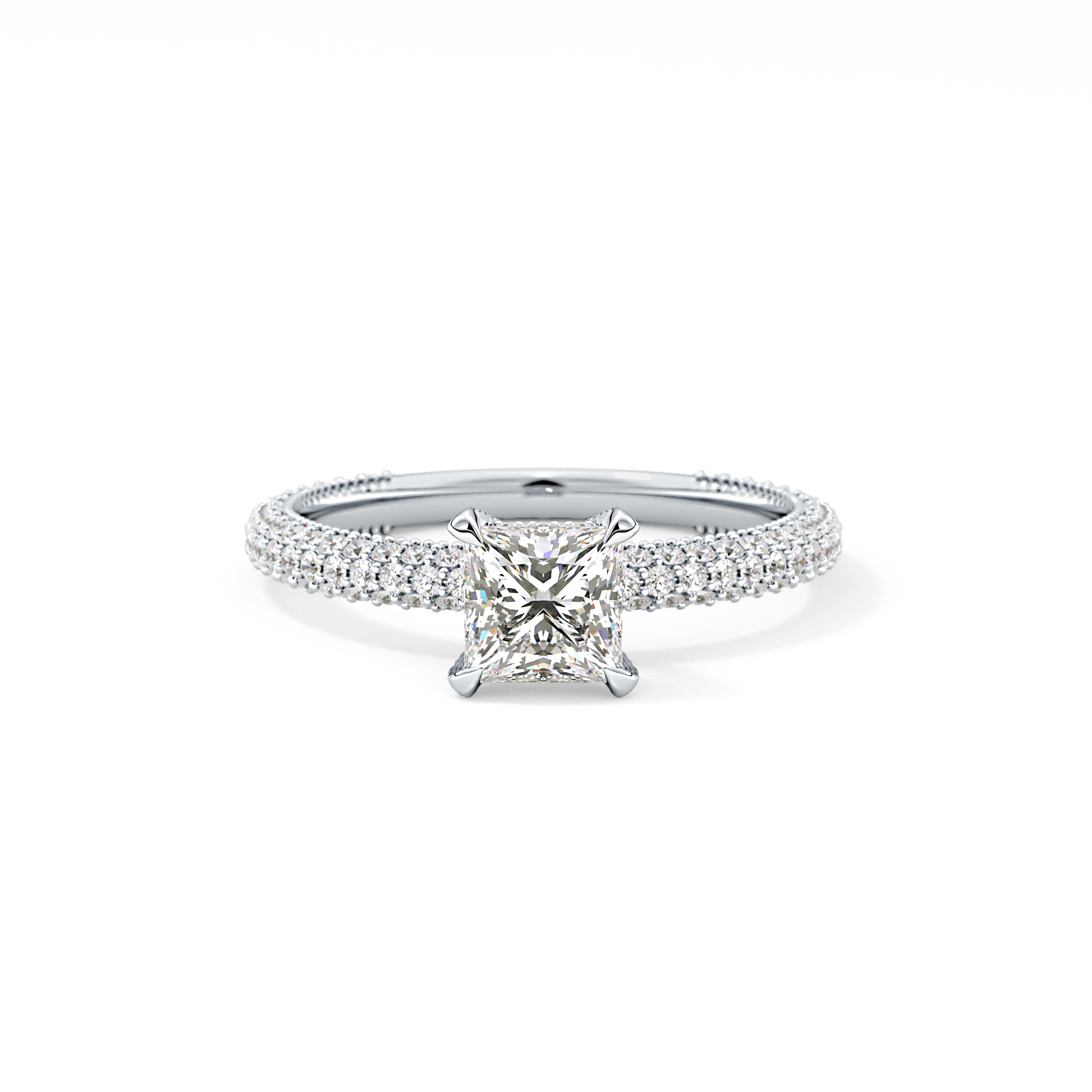 Princess Hidden Halo & Pave Lab Grown Diamond Engagement Ring