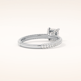 0.78 CT Princess Shaped Hidden Halo & Pave Moissanite Engagement Ring