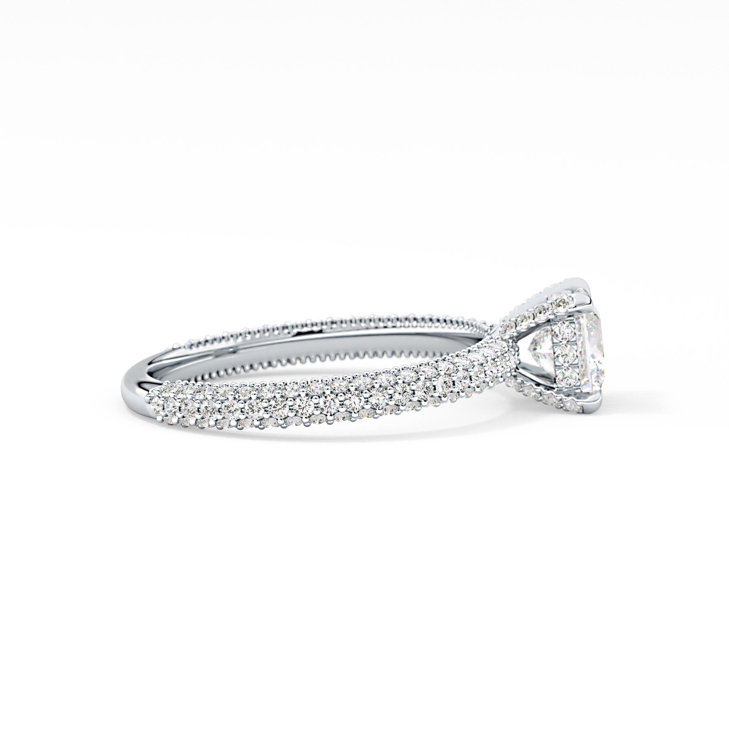 Princess Hidden Halo & Pave Lab Grown Diamond Engagement Ring