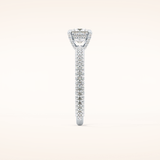 0.78 CT Princess Shaped Hidden Halo & Pave Moissanite Engagement Ring