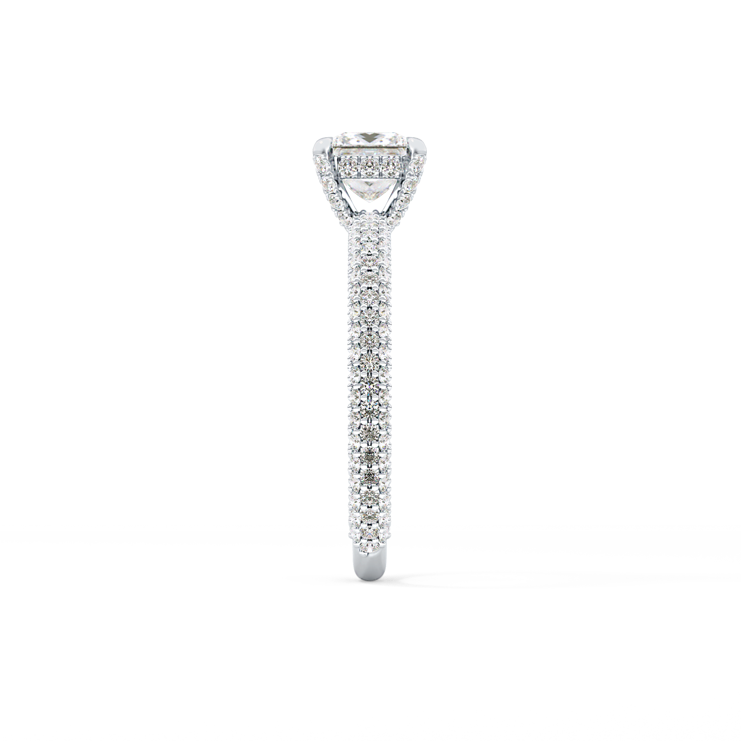 Princess Hidden Halo & Pave Lab Grown Diamond Engagement Ring