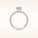 0.78 CT Princess Shaped Hidden Halo & Pave Moissanite Engagement Ring