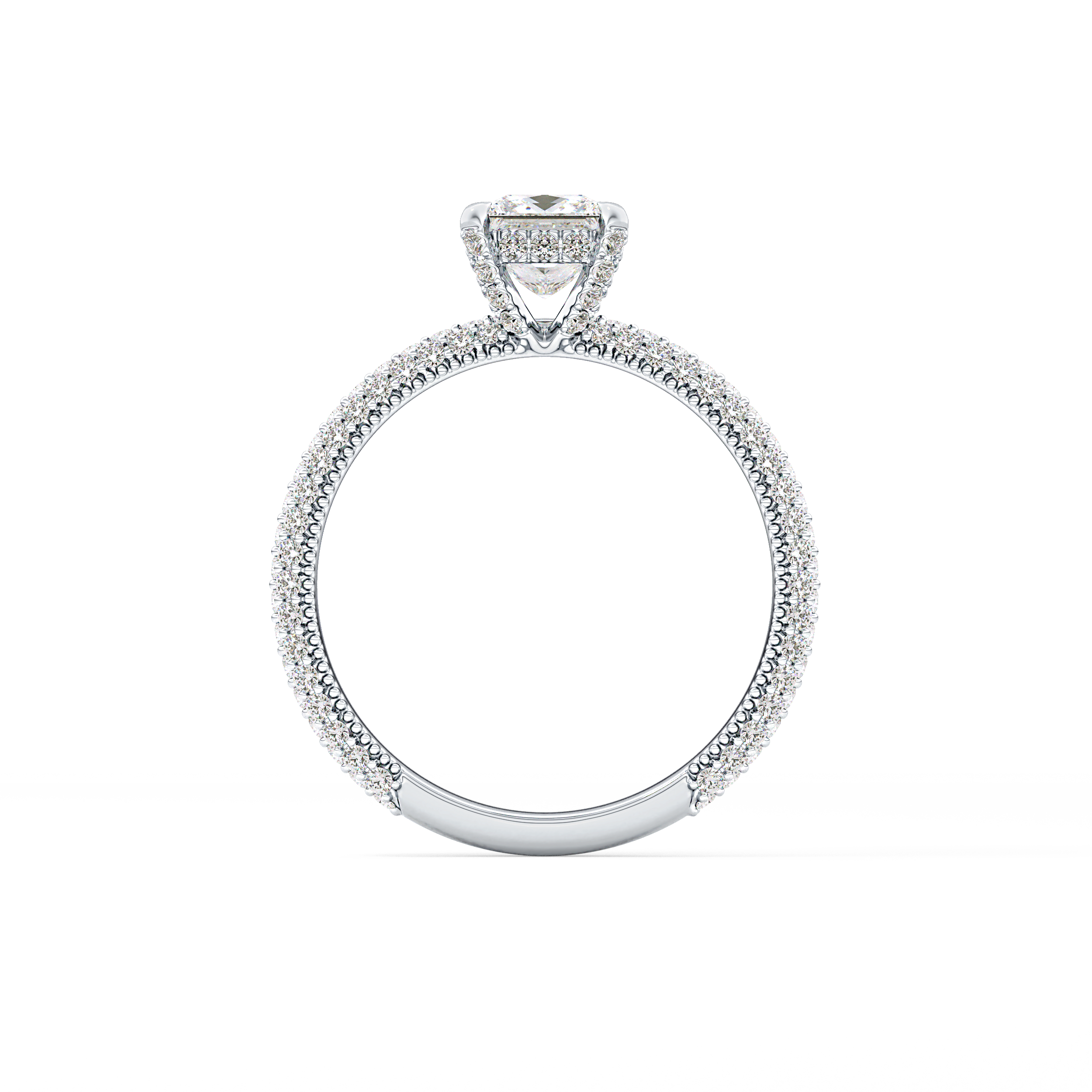 Princess Hidden Halo & Pave Lab Grown Diamond Engagement Ring