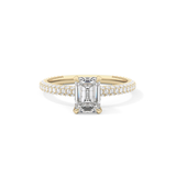 Emerald Hidden Halo & Pave Lab Grown Diamond Engagement Ring