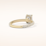1.12 CT Emerald Shaped Hidden Halo & Pave Moissanite Engagement Ring