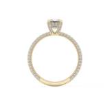 Emerald Hidden Halo & Pave Lab Grown Diamond Engagement Ring