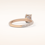 1.12 CT Emerald Shaped Hidden Halo & Pave Moissanite Engagement Ring
