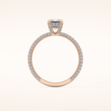 1.12 CT Emerald Shaped Hidden Halo & Pave Moissanite Engagement Ring