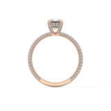 Emerald Hidden Halo & Pave Lab Grown Diamond Engagement Ring