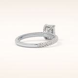 1.12 CT Emerald Shaped Hidden Halo & Pave Moissanite Engagement Ring