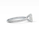 Emerald Hidden Halo & Pave Lab Grown Diamond Engagement Ring