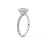 Emerald Hidden Halo & Pave Lab Grown Diamond Engagement Ring