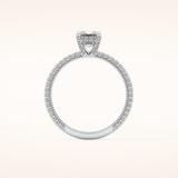 1.12 CT Emerald Shaped Hidden Halo & Pave Moissanite Engagement Ring