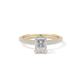 Radiant Hidden Halo & Pave Lab Grown Diamond Engagement Ring