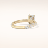 1.33 CT Radiant Shaped Hidden Halo & Pave Moissanite Engagement Ring
