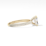 Radiant Hidden Halo & Pave Lab Grown Diamond Engagement Ring